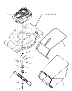 Group, Engine, Blade And Grass Bag Group Diagram and Parts List for 7800668-LP7800668-JM46 2010 Briggs and Stratton Lawn Mower